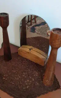 آینه شمعدان چوبی