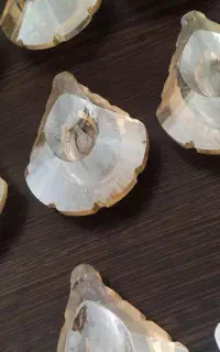 ۲۴ عدد کریستال آویز لوستر رنگ شامپاینی سایز بزرگ