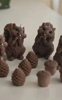 ست شمع پاییزی سنجاب