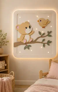 شبخواب وچراغ خواب طرح خرس ( پس کرایه)