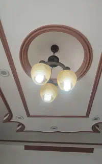 لوستر چوبی فلزی ۳شعله