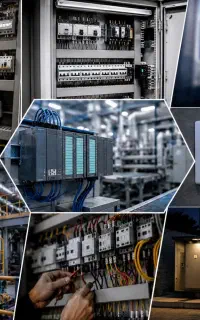 خدمات برق صنعتی، تابلو برق، PLC و دوربین مداربسته