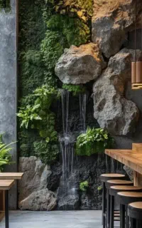 اجرا صخره آبنما ترکیبی طبیعت آبشار