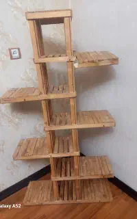 شلف گلدان چوبی