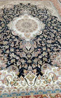 قالی 1200 شانه پاتریس کاشان تراکمش 3600 کامل نخ