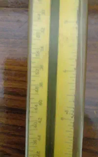 اشل مهندسی خط کش محاسباتی و پرگارقدیمی قدمت ۴۵سال