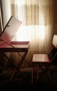 پرده.میزآرایش و میز مطالعه دخترانه