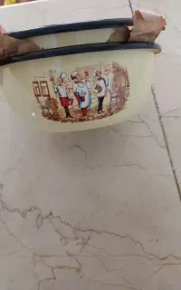 دو عدد کاسه لعابی طرح سرآشپز