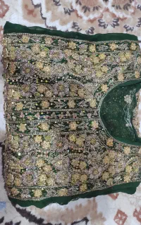 لباس بنارسی رنگ سبز خوشرنگ