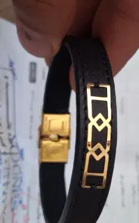 دستبند طلا و چرم بافاکتور