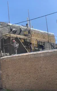 سیمانپاشی باجرثقیل و سیمانکاری دستی بیهقی