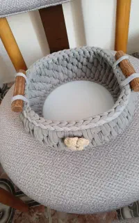 سبدتریکو دستبافت دسته چوبی نو
