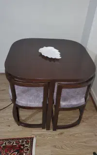 میز ناهارخوری کم جا چهارنفره چوب