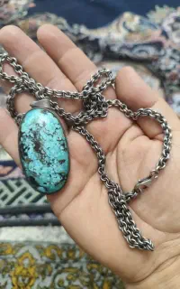 گردنبند نقره نگین فیروزه