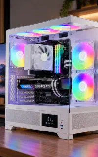 کیس گیمینگ وادیت4Kسفیدآکواریومی Ultra 7 / RTX 3080
