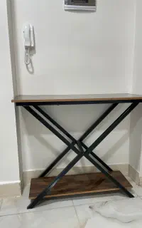 میز کنسول فلز روستیک با صحفه چوبmdf