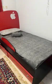 سرویس خواب چهار تیکه جز تشک و ایینه تکی