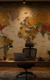 بکدراپ پارچه‌ای نقشه جهان-خرید اقساطی-قابل شستشو