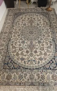 فرش دست بافت کرک گل ابریشم رنگها طبیعی