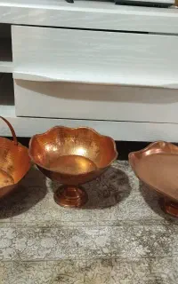 سه عدد ظرف مسی تمیز
