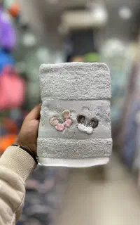 حوله دست و صورت جنس دورو نخ چینی سایز بزرگ