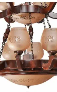 لوستر چوبی 8 چراغ