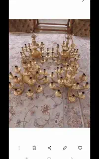 کنسول .شمدان کهنه * سقفی /کارکرده /مسینوم