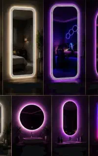 آینه سفارشی . بک لایت . لمسی . rgb . قدی