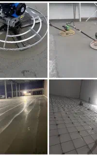 بتن ریزی کف با ماله پروانه و دوربین