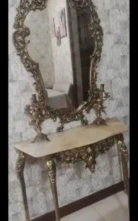 آینه وشمعدان وکنسول برنزی