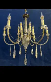 لوسترکریستالی تمام برنجی.شش+شش.شعله برنج light65