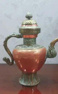 آفتابه گلابپاش مسی قاجاری ۱۰۰ساله کلکسیونی قدیمی
