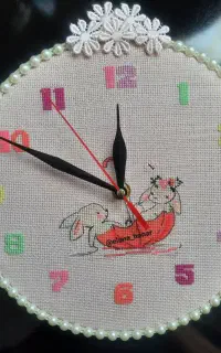 ساعت دیواری دست‌ساز شماره دوزی