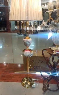 آباژور دو چینی سفید سرمه ای زرشکی