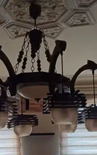 لوستر چوبی دست ساز ۶ شاخه