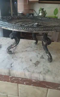 سینی گرد پایه دار سنگین قدیمی
