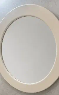 آینه قاب دور سفید چوبی