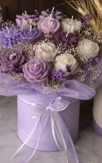 باکس گل شمع دسته گل شمع گیفت شمع