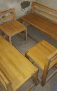 صندلی تکی و نیمکت چوب راش نو دست ساز