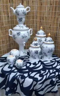 سماور قوری قلم آبی