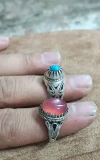 انگشتر عقیق و فیروزه نیشابور