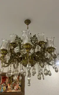 لوستر ۸ شاخه دوبل تمام برنج