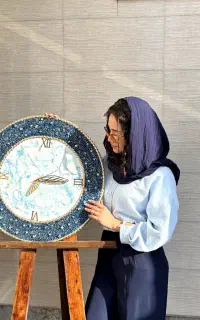 ساخت ساعت و تابلوهای رزینی باهر رنگ و ابعاد