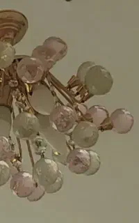 لوستر کریستالی سفید و صورتی