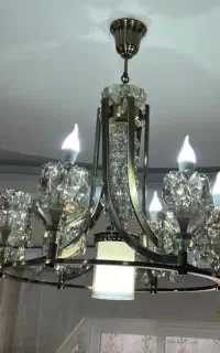 ست لوستر برنجی کریستالی  شیک