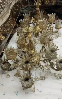 دوعدد لوستر برنزی ده شعله در حد