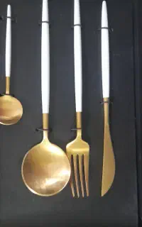 ست قاشق وچنگال برنجی