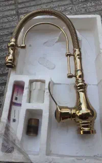 شیر سینک فنری طلایی