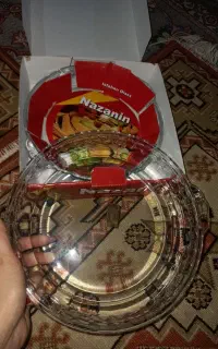 ظرف پیتزاخوری شیشه ای دوعدد