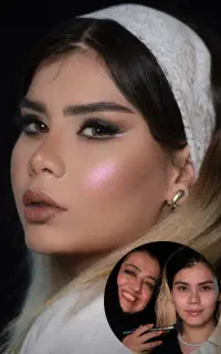 میکاپ عروس و همراه +آموزش میکاپ +شینیون+ مژه موقت